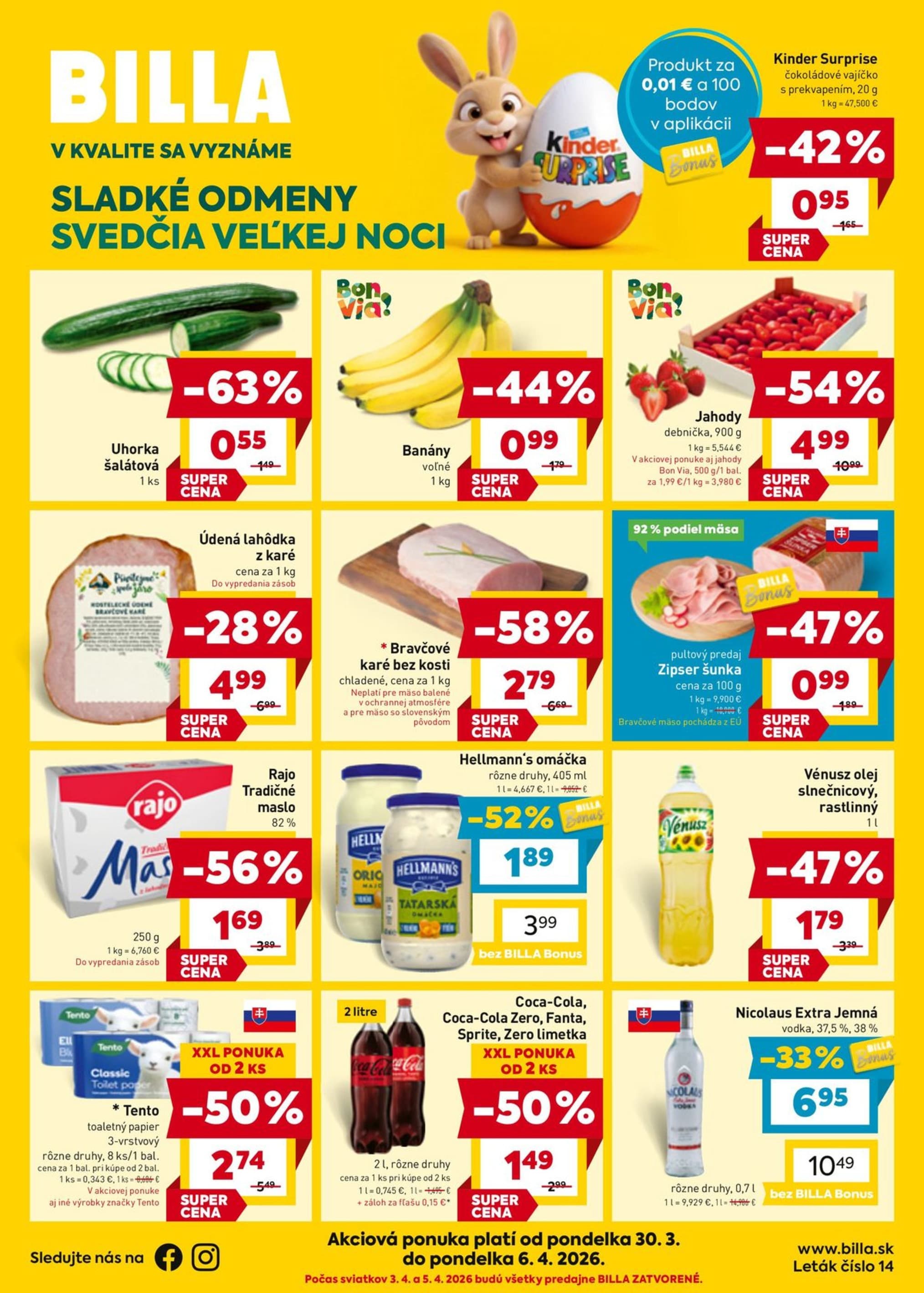 Billa leták – strana 1