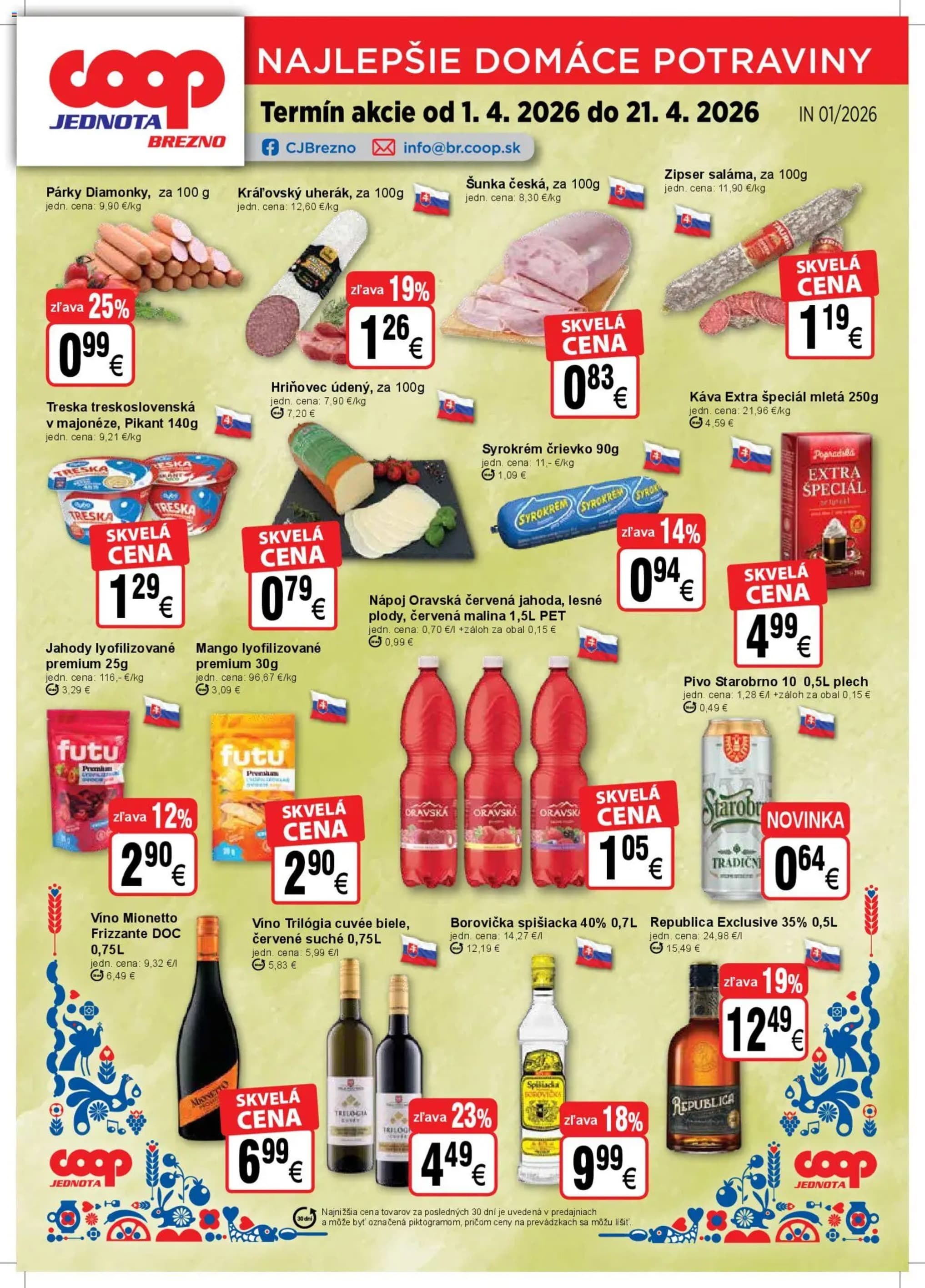 COOP Jednota leták – strana 1