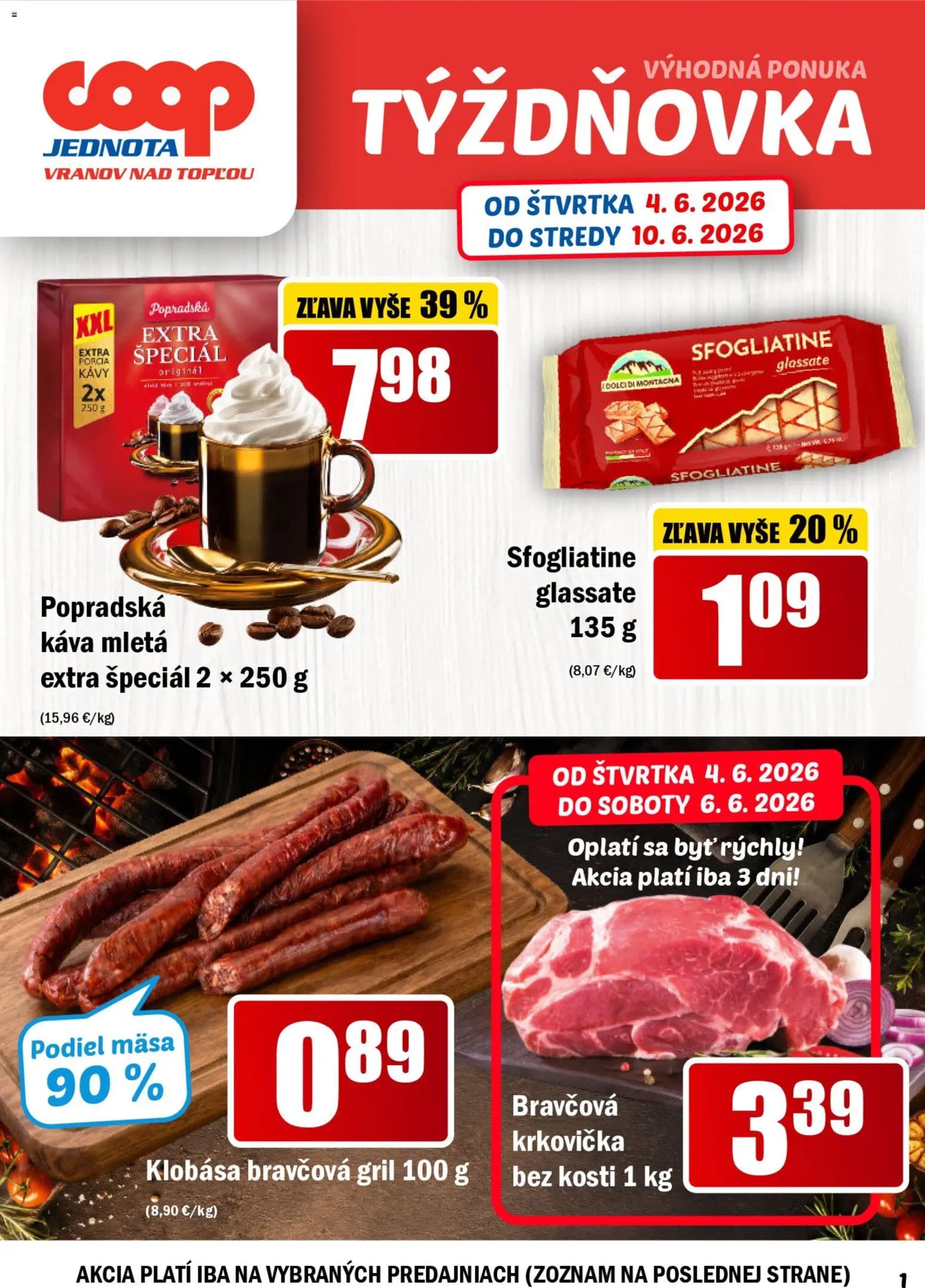 COOP Jednota leták – strana 1