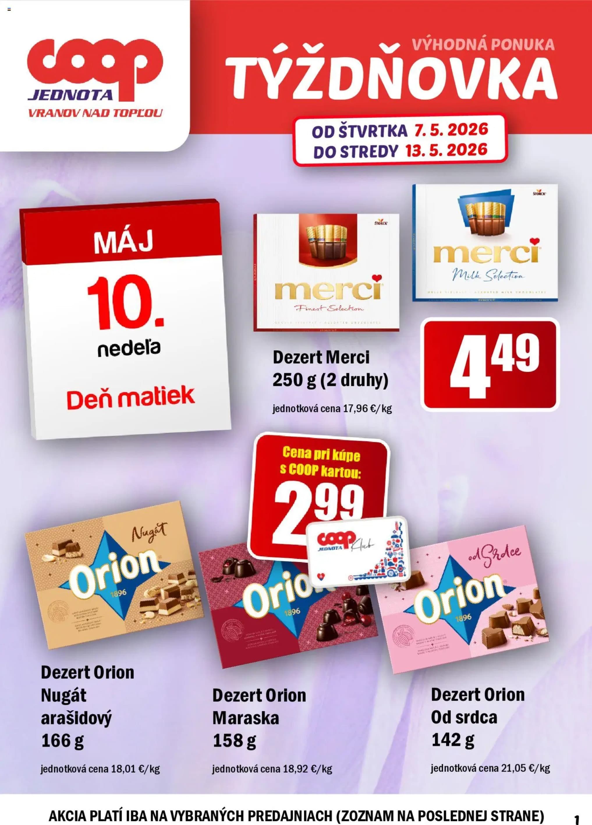 COOP Jednota leták – strana 1
