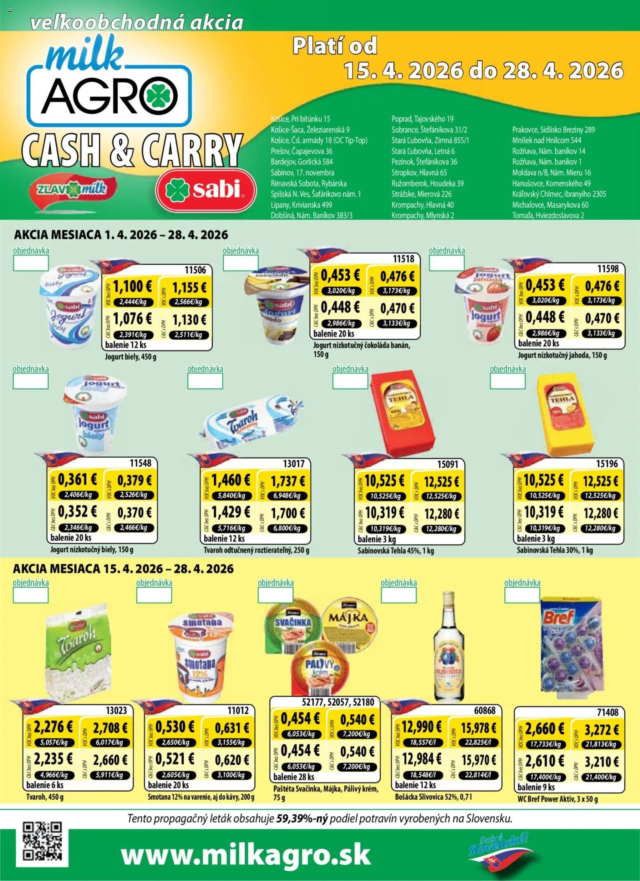 Milk-Agro leták – strana 1