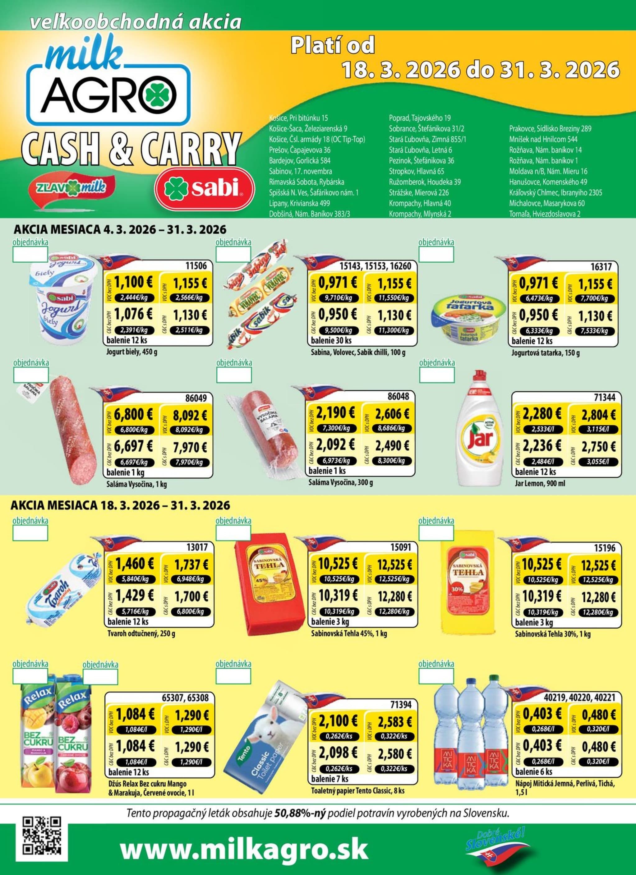 Milk-Agro leták – strana 1
