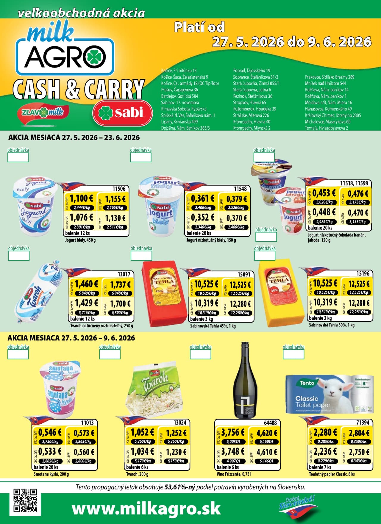 Milk-Agro leták – strana 1