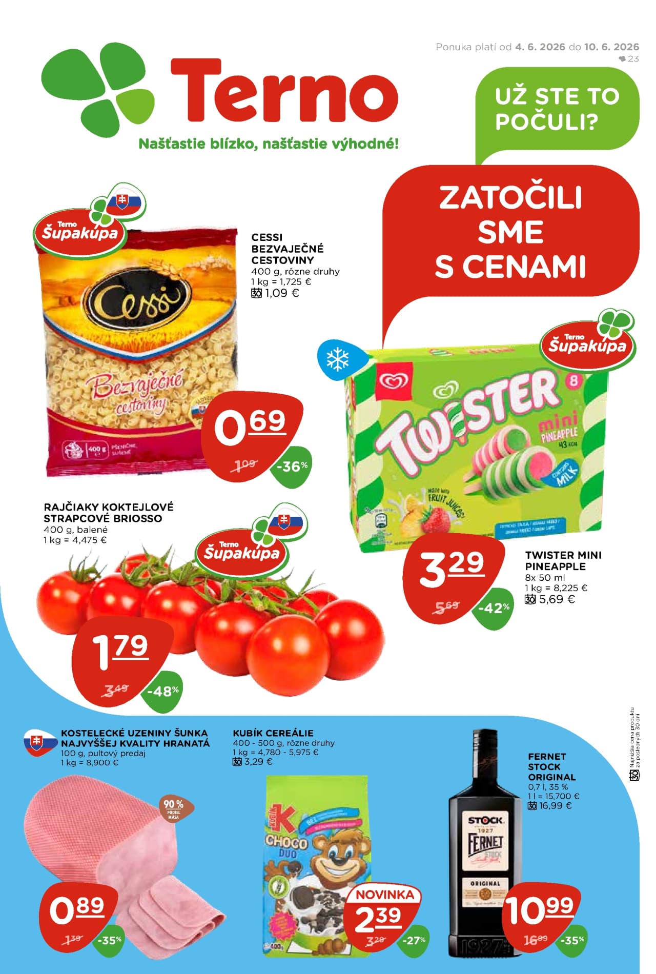 Terno leták – strana 1