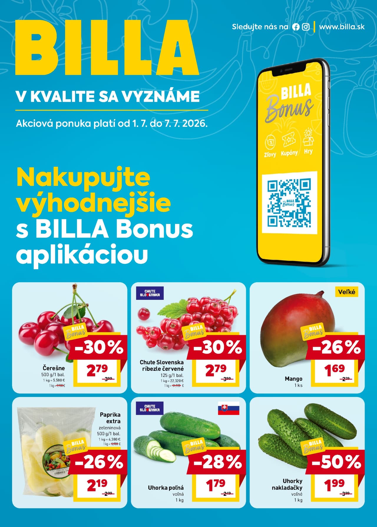 Billa leták – strana 1