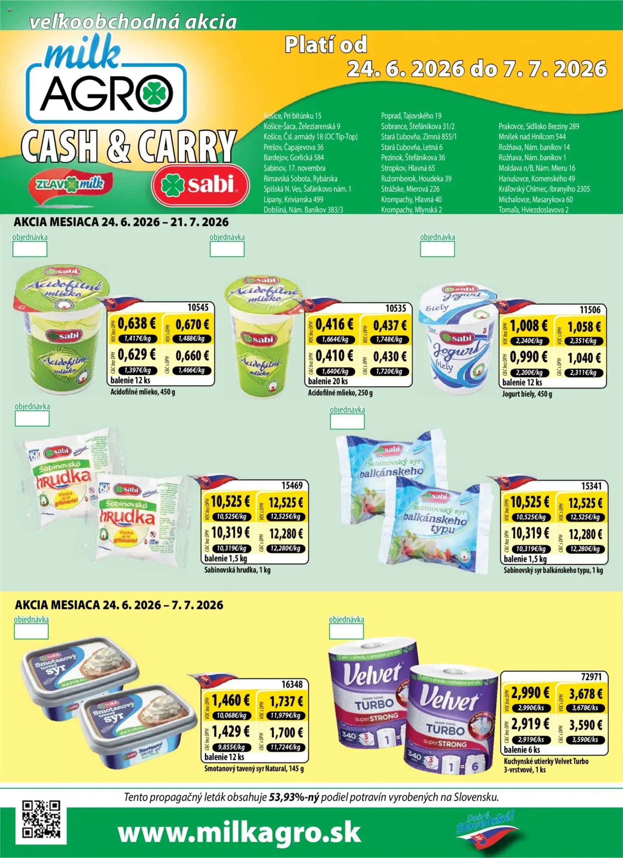 Milk-Agro leták – strana 1