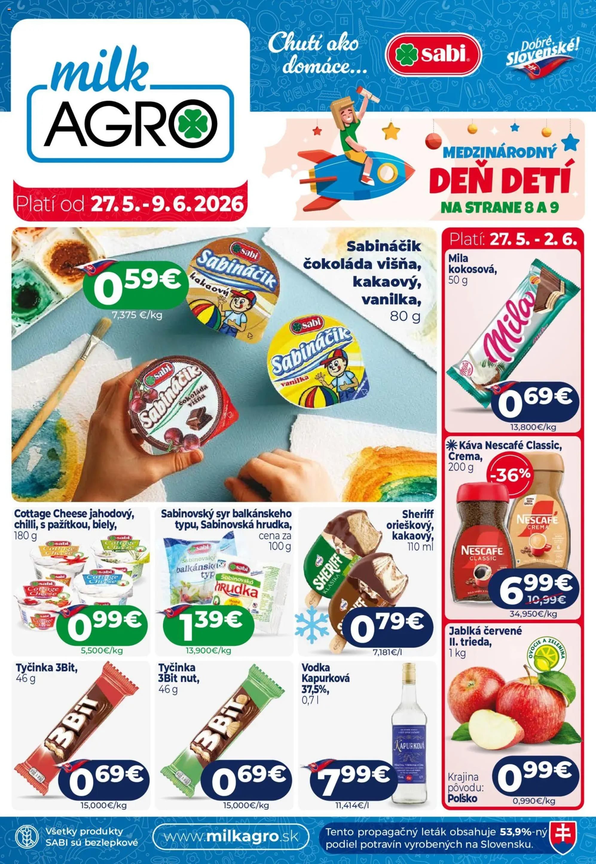 Milk-Agro leták – strana 1